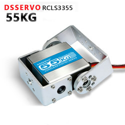 Сервопривод двухосевой цельнометаллический стандарт 60г DSServo Coreless RDS3355 55кг/0,11сек/7.4В 25T цифровой (180)