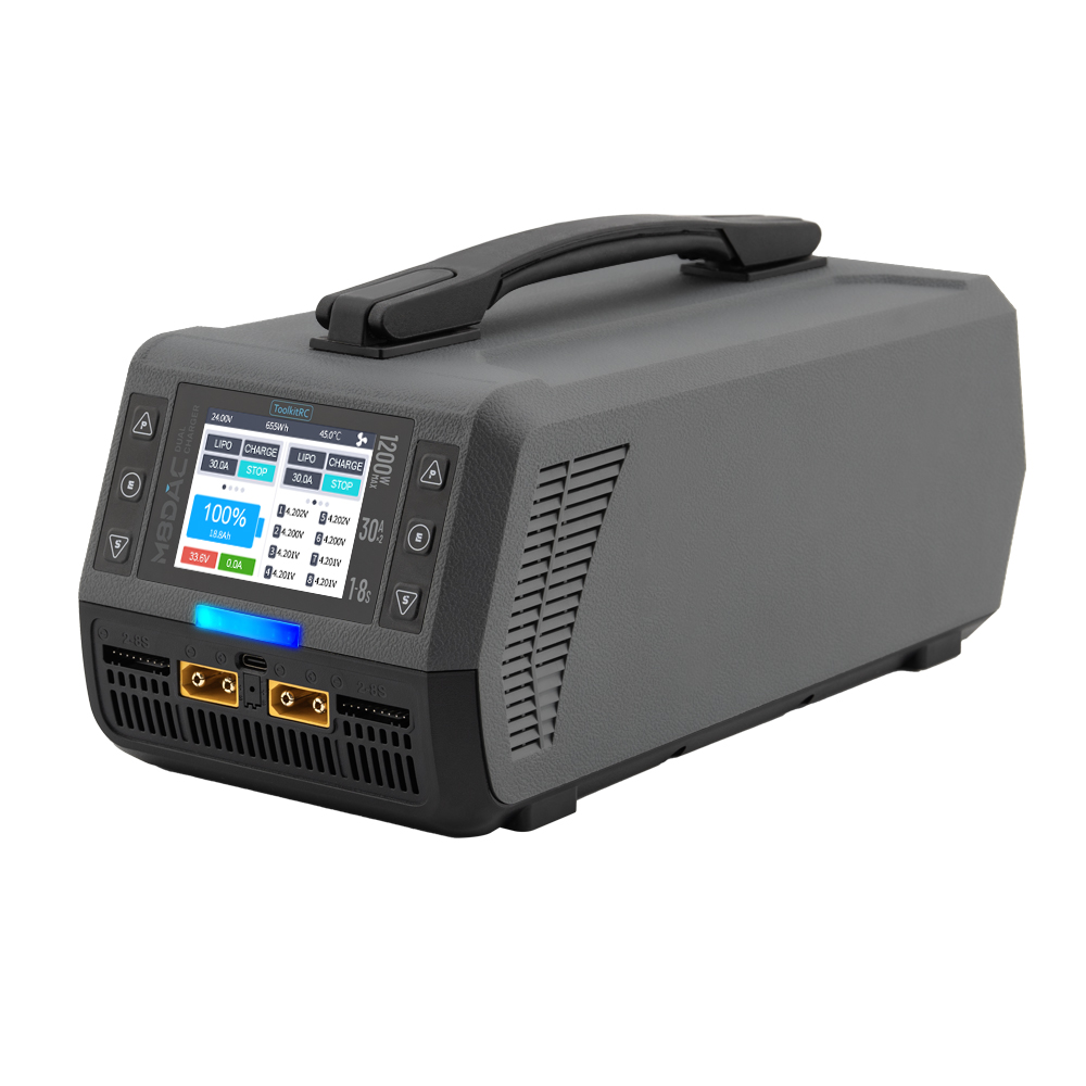 Зарядний пристрій для 2х батарей ToolKitRC M8DAC AC 1300W 50A 1-8S з вбудованим блоком живлення