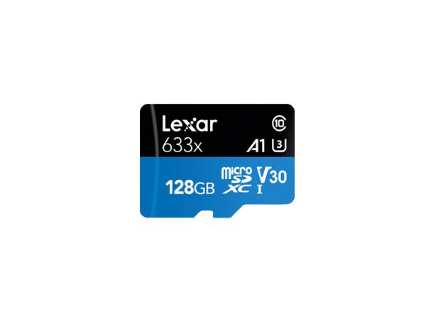Lexar 633x A1 MicroSDXC 128GB UHS-I V30 U3 R100/W60MB/s Memory Card