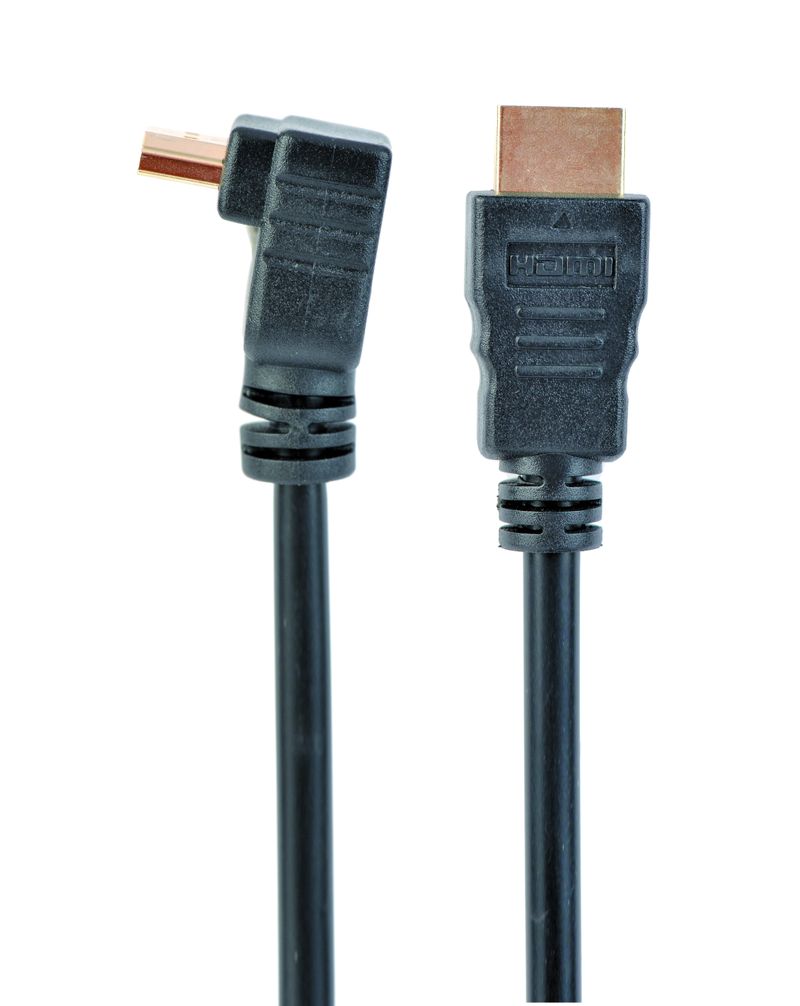 Кабель Cablexpert CC-HDMI490-6, HDMI V.1.4 вилка/угловая вилка, з позолоченными контактами, 1.8 м