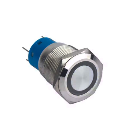 Кнопка антивандальная GQ16F-11EZ/N, с фиксацией, 12-24V AC/DC, зеленая