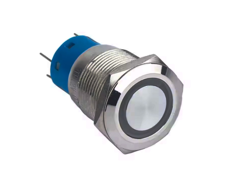 Кнопка антивандальная GQ16F-11EZ/N, с фиксацией, 12-24V AC/DC, белая