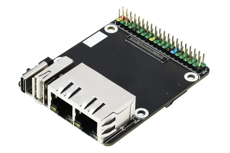 Expansion board Mini Dual Gigabit for Raspberry PI CM4 (2xEthernet, USB)