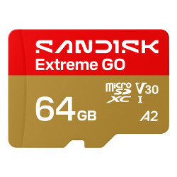 Карта пам'яті SanDisk Extreme GO A2 microSD 64GB C10 UHS-I U3 V30 R170/W80MB/s