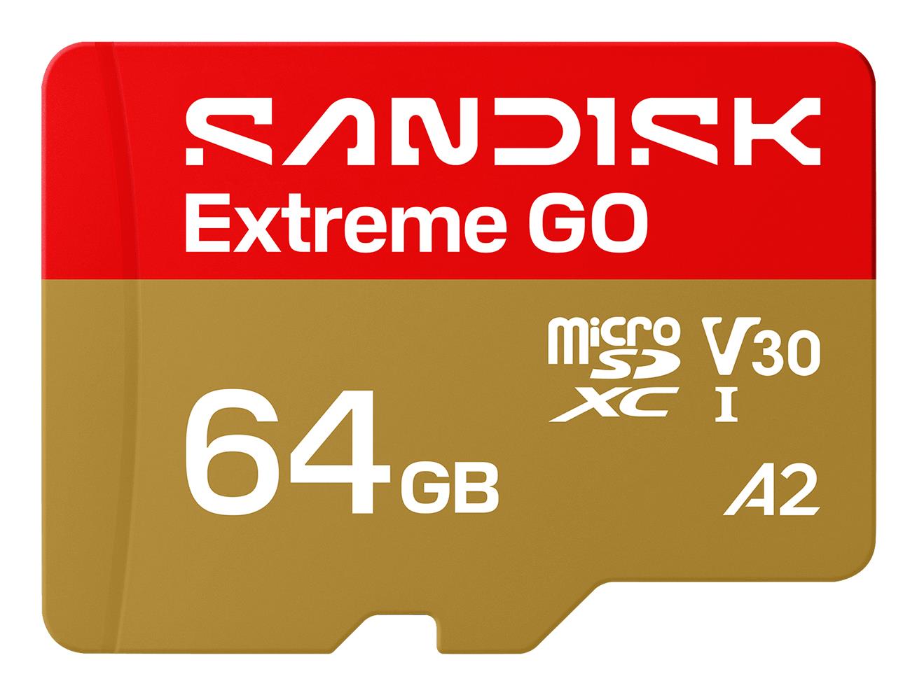 SanDisk Extreme GO A2 microSD 64GB C10 UHS-I U3 V30 R170/W80MB/s