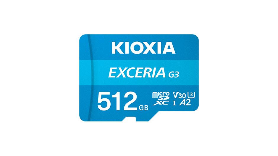 Memory card KIOXIA EXCERIA G3 A2 microSD 512GB C10 UHS-I U3 V30 R160/W50MB/s