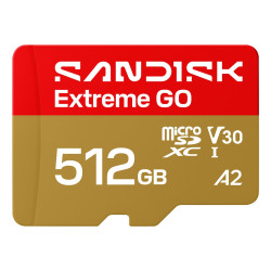 Карта пам'яті SanDisk Extreme GO A2 microSD 512GB C10 UHS-I U3 V30 R240/W160MB/s