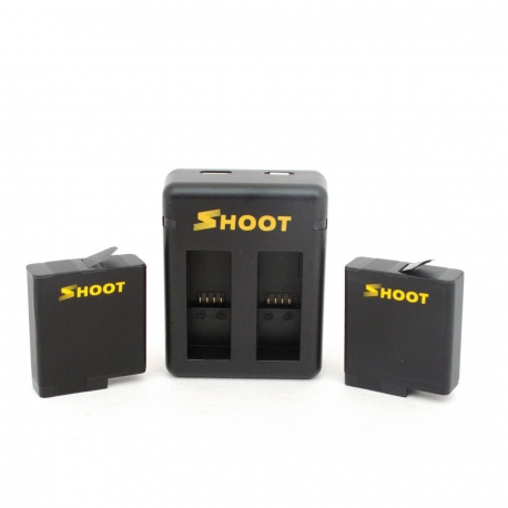 SHOOT - charging + 2 batteries for GoPro HERO6 and HERO5 Black