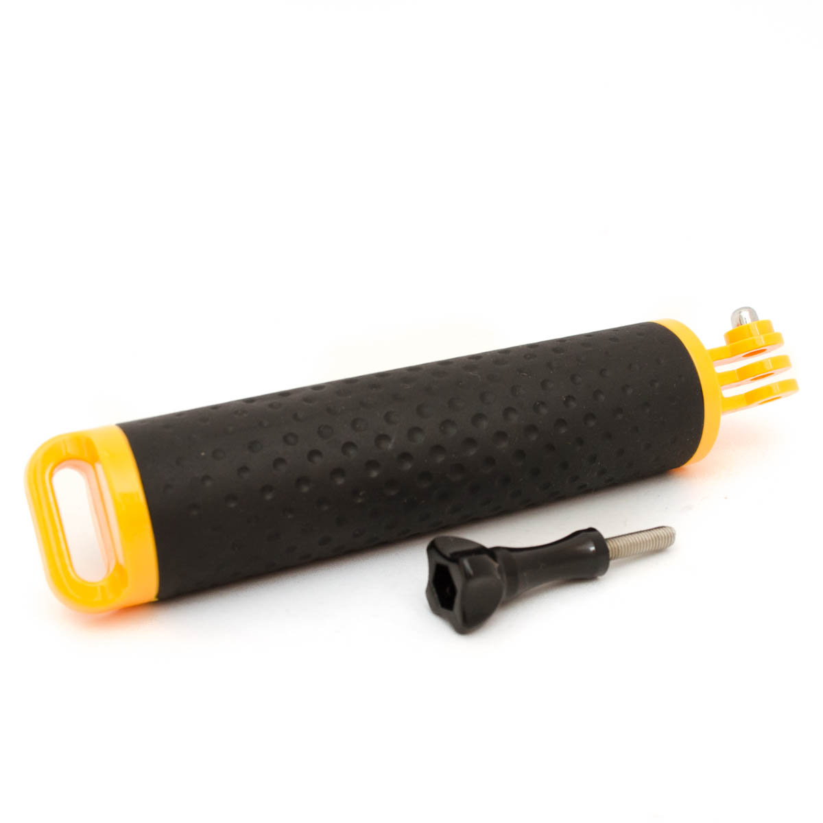 Rubberized floaty handle for action-camera