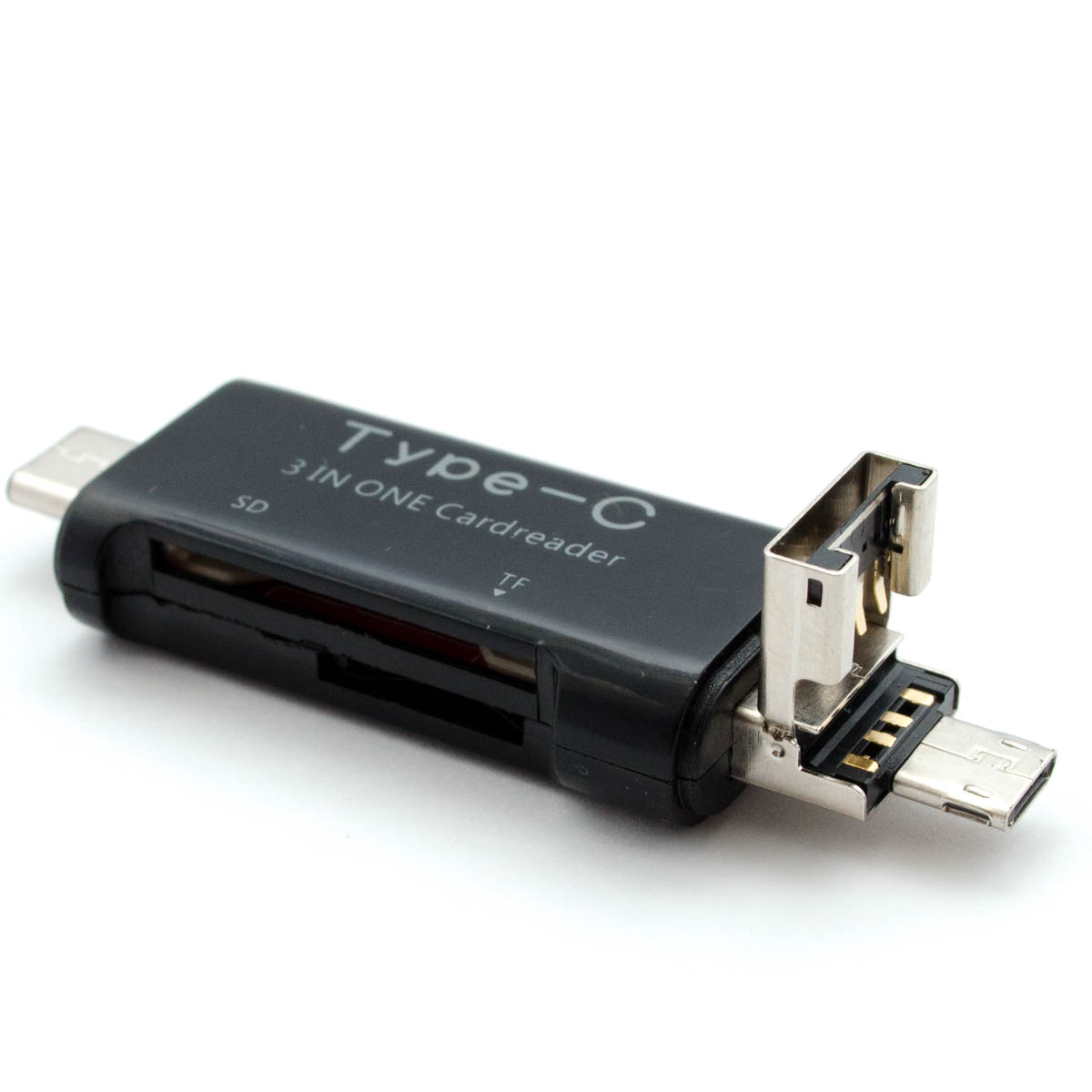 USB 2.0 microUSB OTG Type-C card reader for SD and microSD