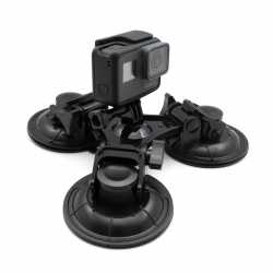 Large triple suction cup mount for GoPro