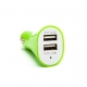 Авто зарядка на 2 USB порта (зелений)