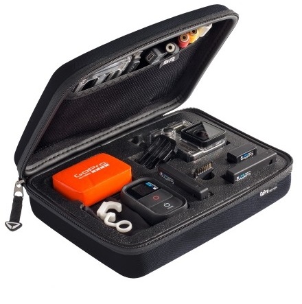 SP POV Case Small GoPro-Edition, black in expanded form with filling