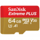 SanDisk 64GB Extreme PLUS UHS-I microSDXC Memory Card with SD Adapter, main view
