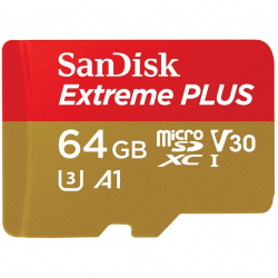 SanDisk 64GB Extreme PLUS UHS-I microSDXC Memory Card with SD Adapter, main view