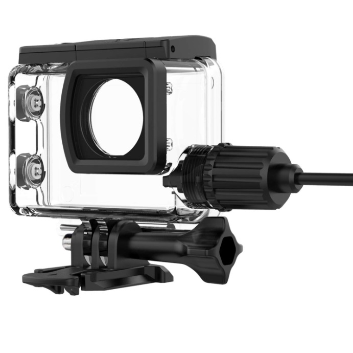 Waterproof box SJCAM SJ6 action camera with power cable, appearance