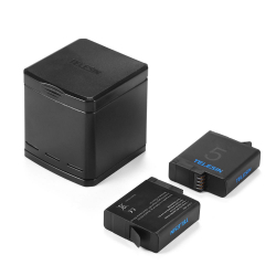 TELESIN kit - 2 batteries for GoPro HERO7, HERO6 and HERO5 Black + charging box