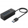 USB-хаб з 4-ма USB 3.0 ORICO W5P-U3-030-BK-BP | Wazza