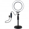 PULUZ 6,2'' (16cm) Selfie LED Ring Light on a table mount 18-28 cm | Wazza